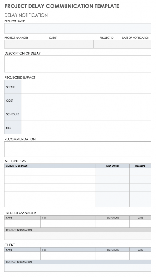 Project Delay Communication Template