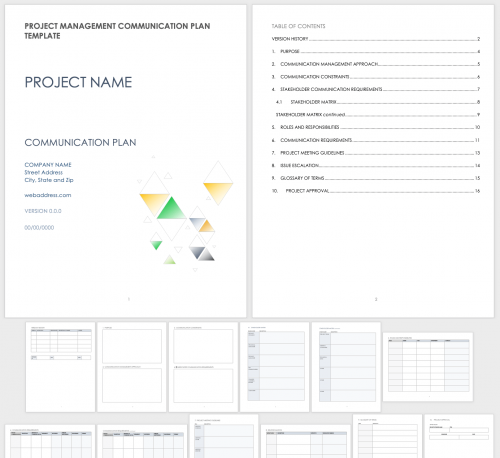 Project Management Communication Plan Template