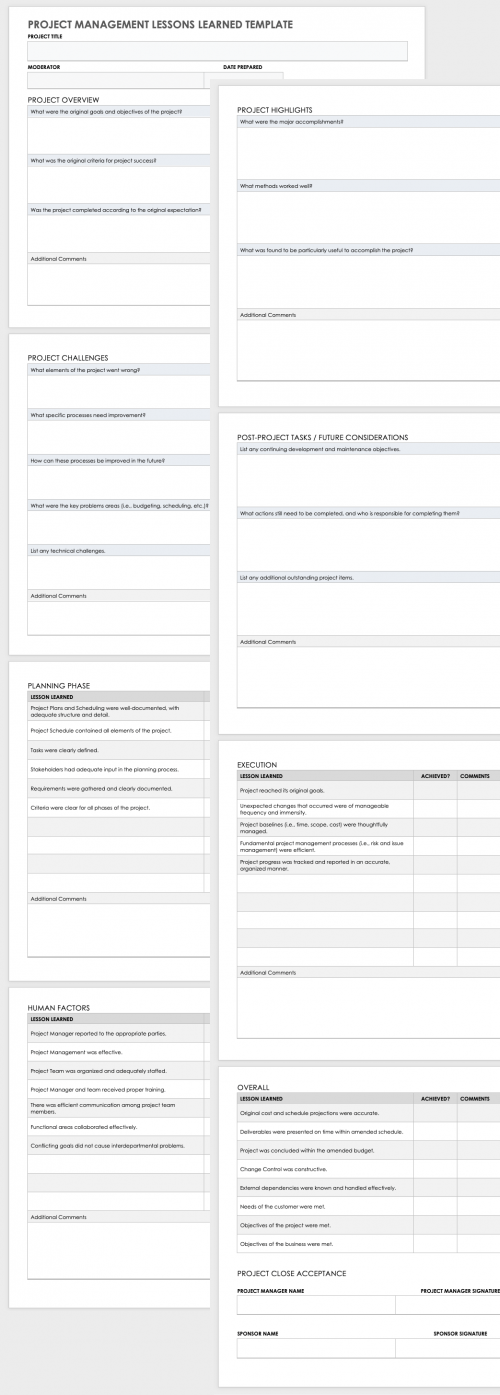 Free Project Management Lessons Learned Templates | Smartsheet