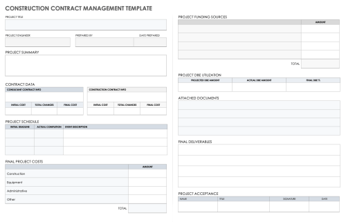 Construction Contract Management Template