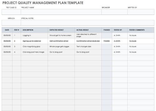 Free Project Quality Templates | Smartsheet