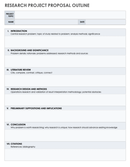 Free Project Outline Templates | Smartsheet