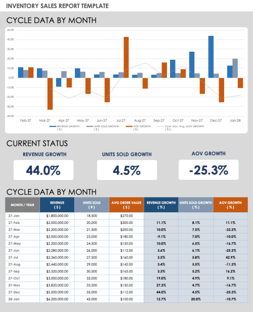 Inventory Sales Report Template