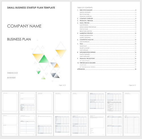 Small Business Startup Plan Template