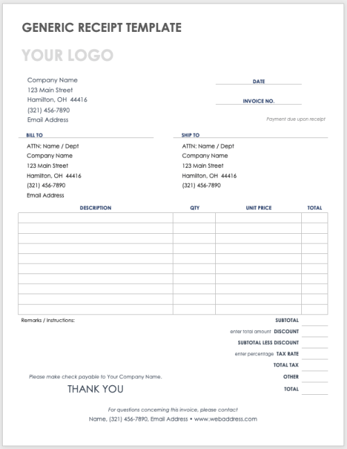 Download Free PDF Receipt Templates | Smartsheet