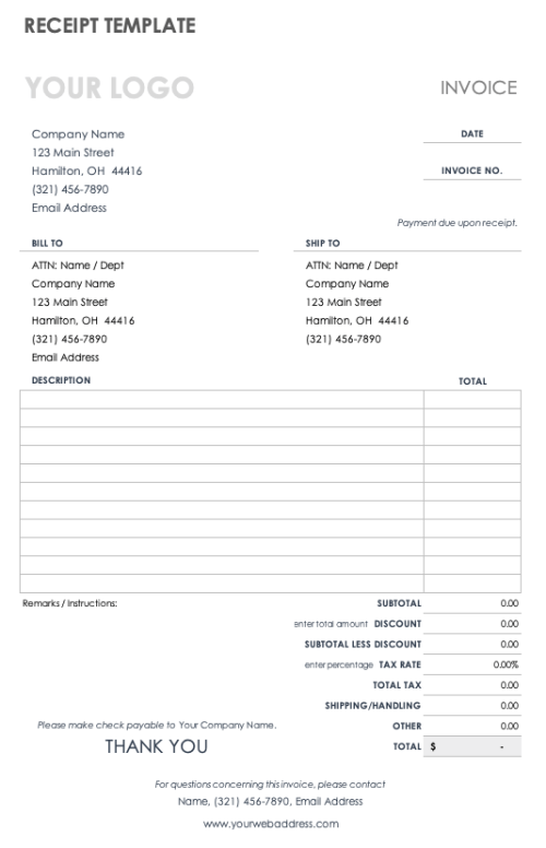 Download Free PDF Receipt Templates | Smartsheet