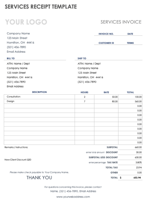 Download Free PDF Receipt Templates | Smartsheet