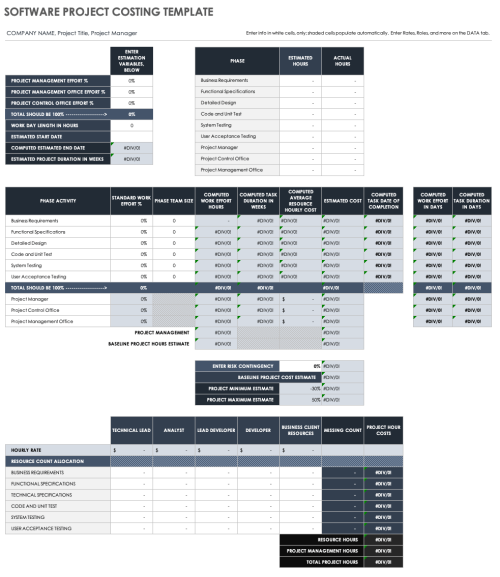 Free Project Costing Templates | Smartsheet