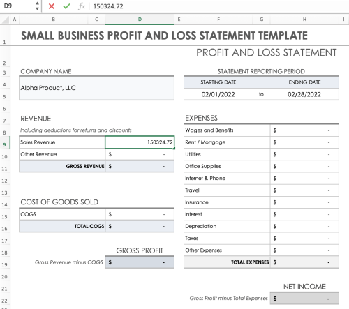 How to Do a Profit and Loss Statement in Excel | Smartsheet