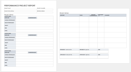 Performance Project Report Template