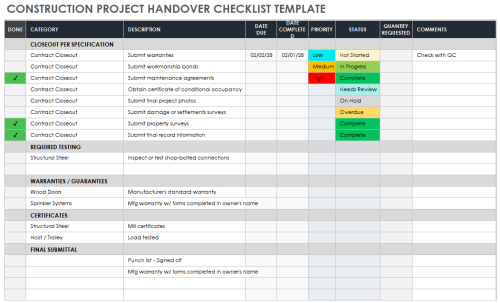 Free Project Handover Templates | Smartsheet