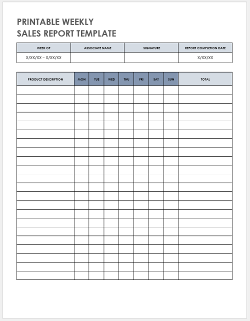 Free Weekly Sales Report Templates | Smartsheet