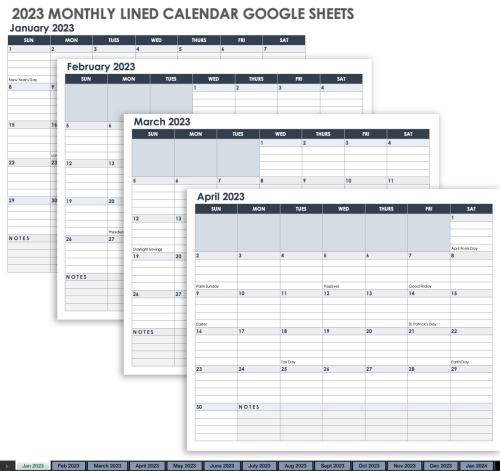 Free Google Sheets Monthly Calendar Templates | Smartsheet