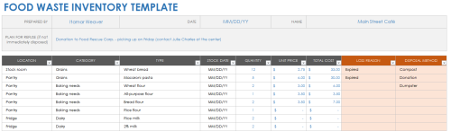 Free Food Inventory Templates Smartsheet