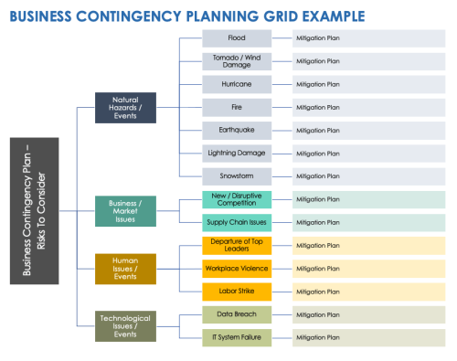 Sample Business Contingency Planning Grid Template