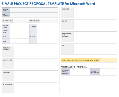 Free Microsoft Word Project Proposal Templates | Smartsheet