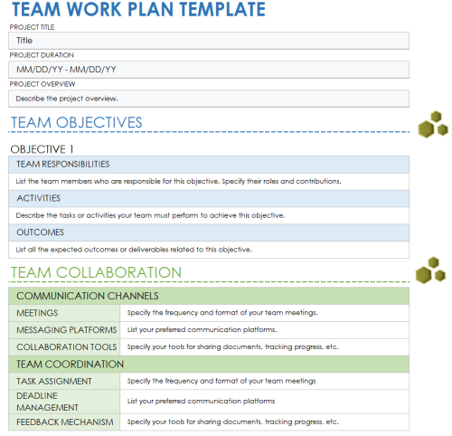 Team Work Plan Template