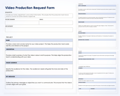 Video Production Request Form