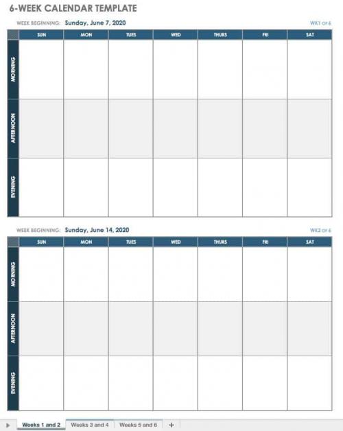 15 Free Weekly Calendar Templates Smartsheet