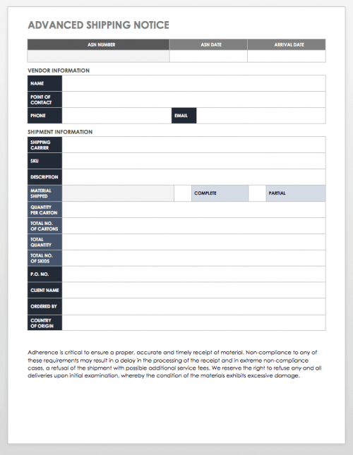 Free Shipping and Packing Templates | Smartsheet