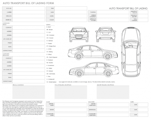 Auto Transport Bill of Landing