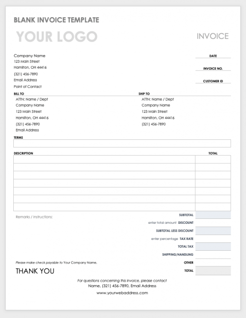 free ms word invoices templates smartsheet