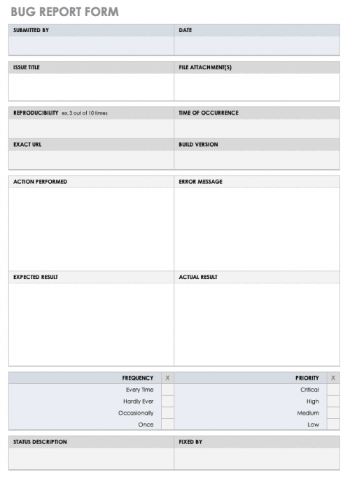 Free Bug Report Templates and Forms | Smartsheet