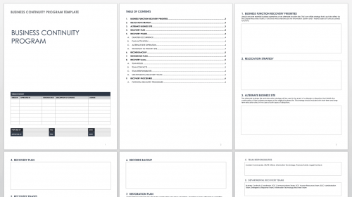 Free Business Continuity Plan Templates | Smartsheet