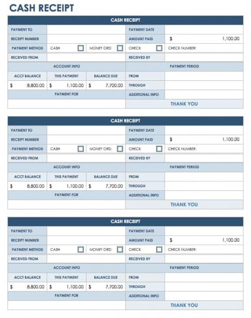 Cash Receipt Template