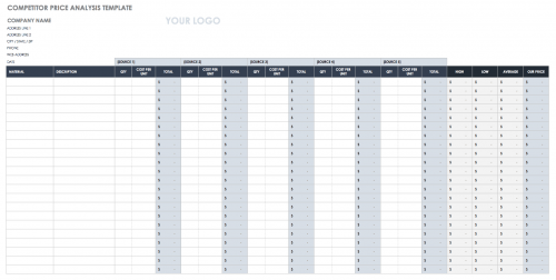 Free Price Comparison Templates | Smartsheet