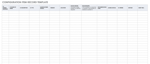 Configuration Item Record Template