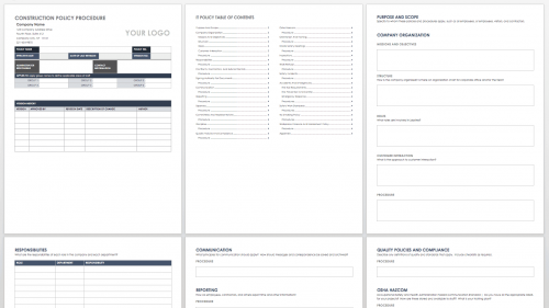 Construction Policy Procedure Template