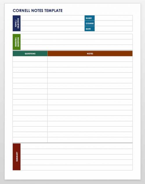 Cornell Notes Template