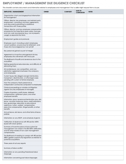 Due Diligence Types, Roles, and Processes | Smartsheet