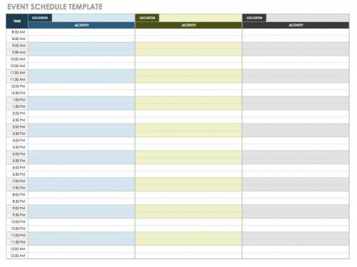 Event Schedule template