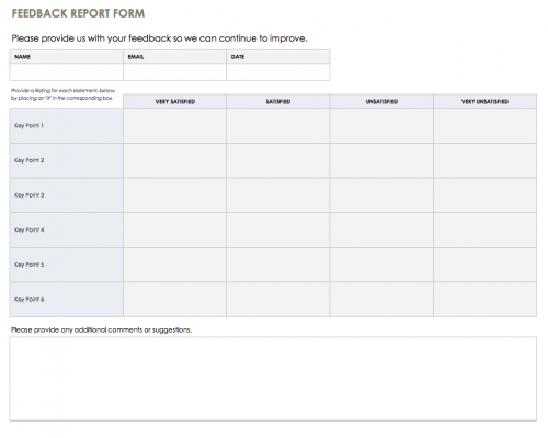 Feedback Report Form Template