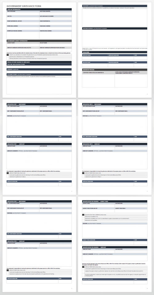 Free Grievance Form Templates | Smartsheet