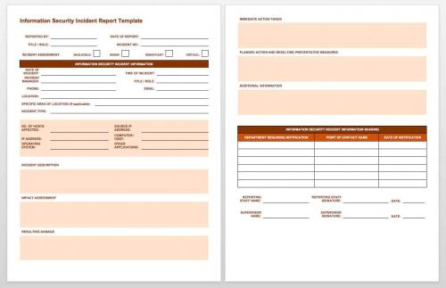 Information Security Incident Report Template