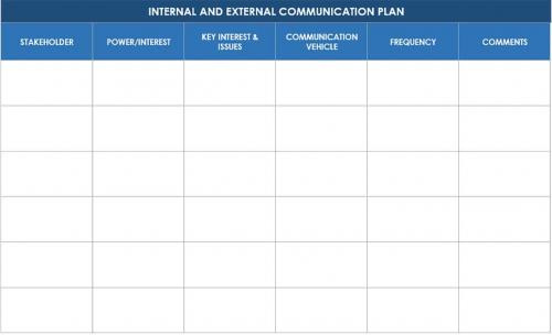 Internal and External Stakeholder Communication Plan Template