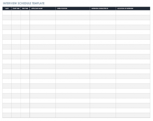 Interview Schedule Template