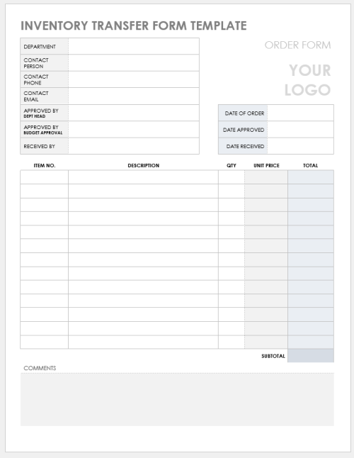 Download Free Inventory Form Templates | Smartsheet