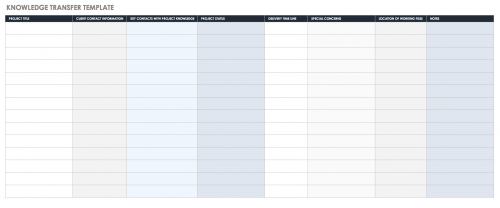 Knowledge Transfer Plan Template