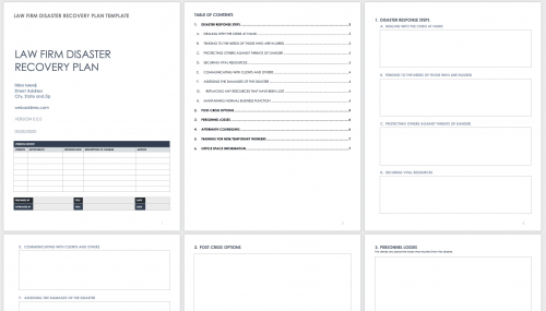 Law Firm Disaster Recovery Plan Template