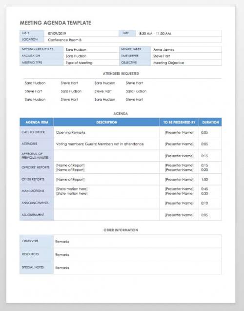 Meeting Agenda Template