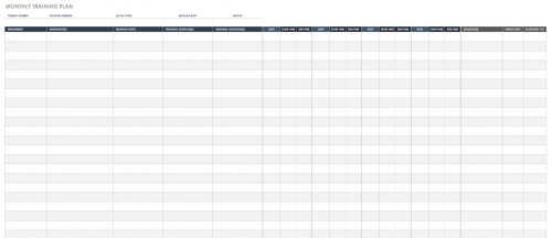 Monthly Training Plan Template