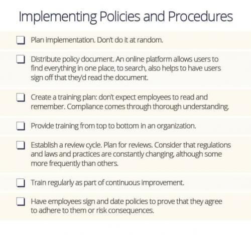 Policy Procedure Implementation Checklist