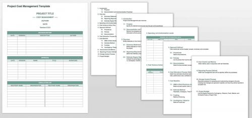 Project Cost Management Template