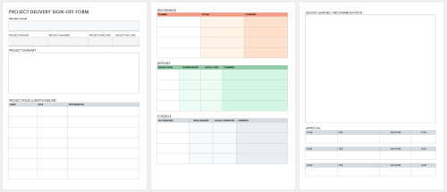 Project Delivery Sign Off Form