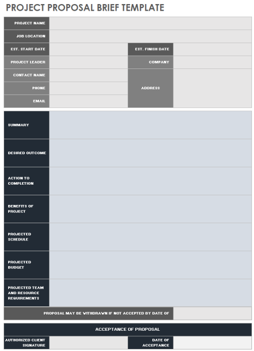 Free Project Brief Templates | Smartsheet