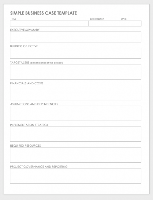 Simple Business Case Template